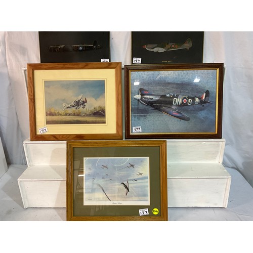 177 - THREE FRAMED AIRCRAFT RELATED PICTURES 16”X13”