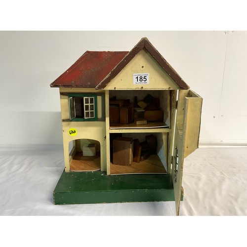 185 - VINTAGE DOLLS HOUSE WITH FURNITURE