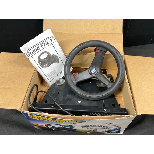 191 - QUANTITY OF VINTAGE GAMES TO INCLUDE STRIKER, RICOCHET RACERS, KOJAK AND A GRAND PRIX 1 RACING WHEEL