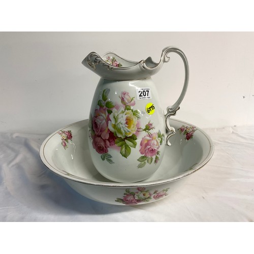 207 - VINTAGE PITCHER AND BOWL SET