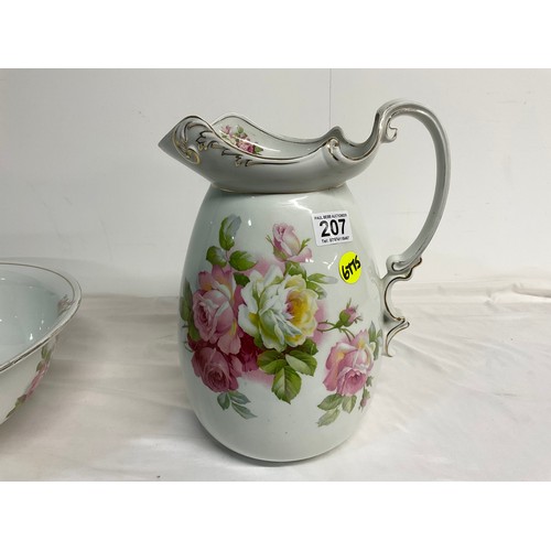 207 - VINTAGE PITCHER AND BOWL SET