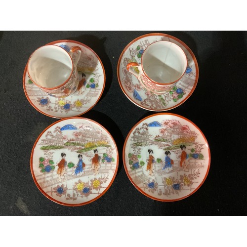 209 - GEISHA GIRL TEA SET TO INCLUDE TEAPOT, COFFEE POT, MILK JUG ETC