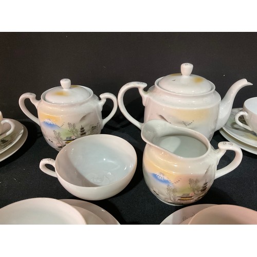 209 - GEISHA GIRL TEA SET TO INCLUDE TEAPOT, COFFEE POT, MILK JUG ETC