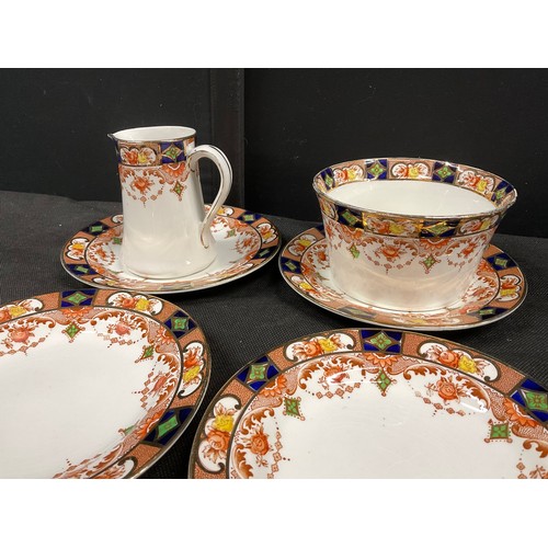 210 - TWO BOXES OF CHINA TO INCLUDE DECORATIVE PHOENIX WARE, VINTAGE BLUE AND WHITE CUPS, SAUCERS AND PLAT... 