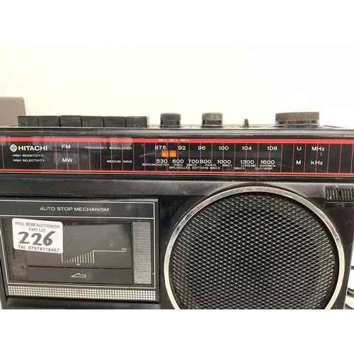 226 - VINTAGE PHILIPS RADIO (AS FOUND) ALONG WITH A MODERN HITACHI RADIO