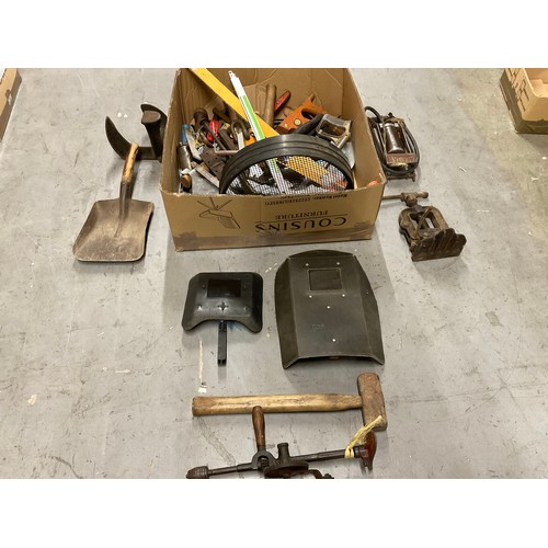 239 - BOX OF HARDWARE AND TOOLS