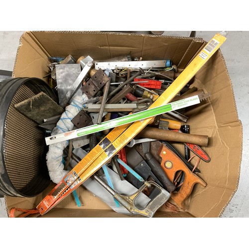 239 - BOX OF HARDWARE AND TOOLS