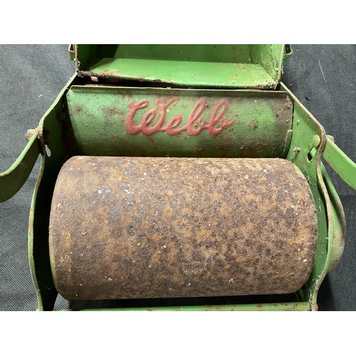 243 - VINTAGE CHILDS WEBB TOY PUSH MOWER COMPLETE WITH GRASS BOX