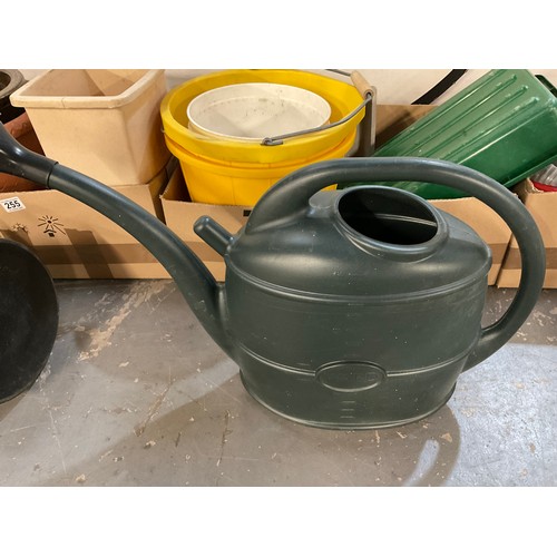 255 - 3 BOXES OF BUCKETS WATERING CANS ETC