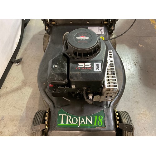 259 - TROJAN 18 ROTARY PETROL MOWER WITH BRIGGS AND STRATTON 35 ENGINE