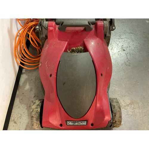 261 - MOUNTFIELD ELECTRIC MOWER AND GRASS BOX