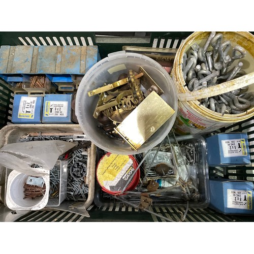 291 - 2 CRATES OF TOOLS AND HARDWARE