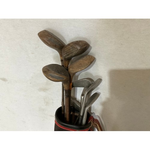 293 - VINTAGE GOLF BAG AND CLUBS