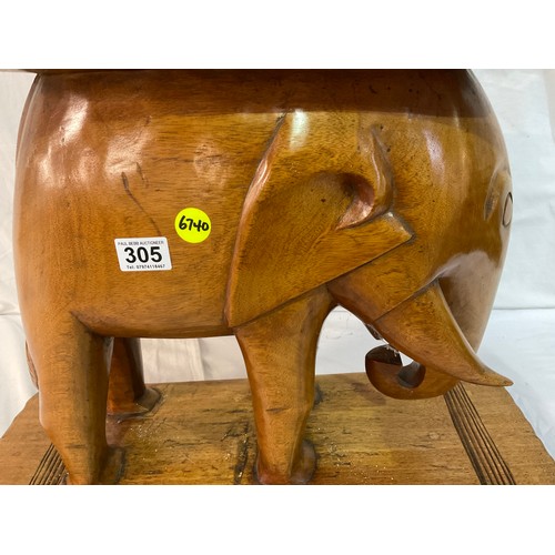 305 - CARVED ELEPHANT STOOL