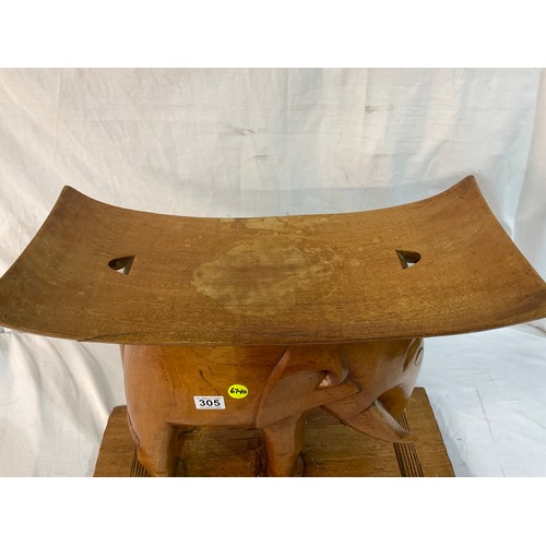 305 - CARVED ELEPHANT STOOL