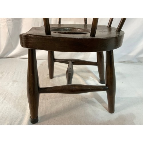 306 - DARK OAK CHILDS COMMODE CHAIR