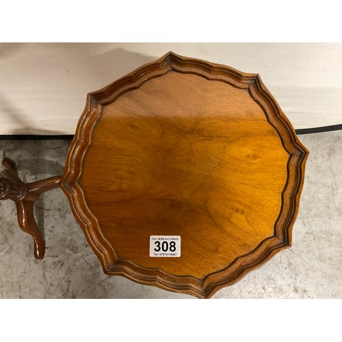 308 - EDWARDIAN MAHOGANY INLAID WINE TABLE H22