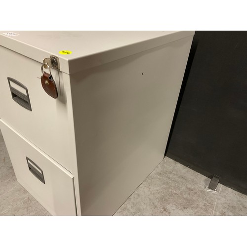 311 - 2 DRAWER METAL FILING CABINET WITH KEY