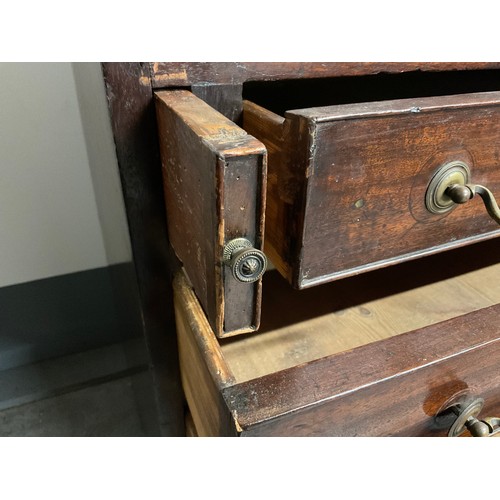 327 - GEORGIAN MAHOGANY BUREAU WITH FITTED INTERIOR A/F H41