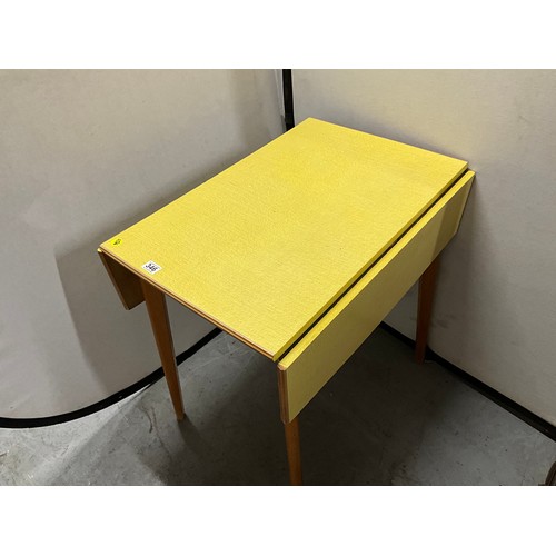 346 - RETRO FORMICA TOPPED DROP LEAF KITCHEN TABLE WITH DRAWER H30