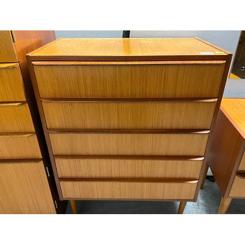 348 - MID CENTURY TEAK 3 PCE BEDROOM SUITE TO INCLUDE FITTED WARDOBE H60