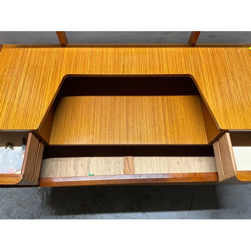 348 - MID CENTURY TEAK 3 PCE BEDROOM SUITE TO INCLUDE FITTED WARDOBE H60