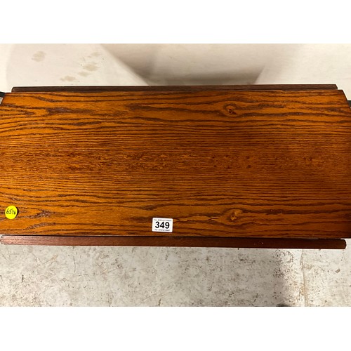 349 - DARK OAK DROP LEAF TABLE OF SMALL PROPORTIONS 
H18