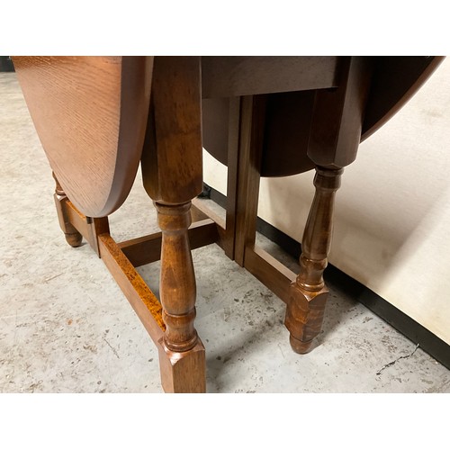 349 - DARK OAK DROP LEAF TABLE OF SMALL PROPORTIONS 
H18