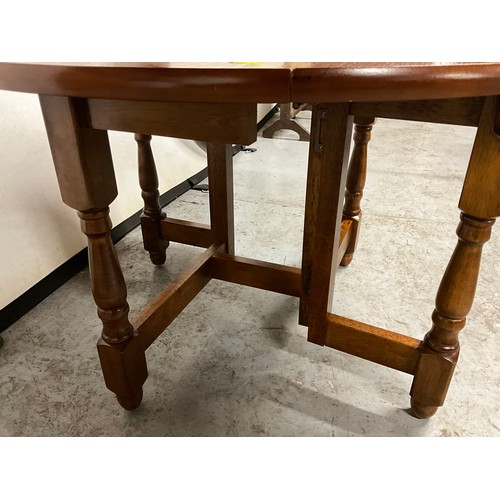 349 - DARK OAK DROP LEAF TABLE OF SMALL PROPORTIONS 
H18