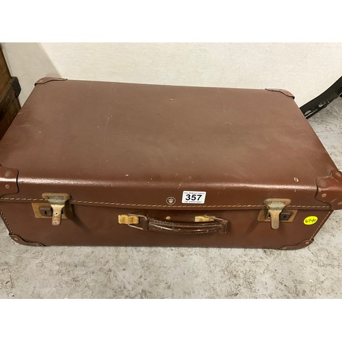 357 - VCICTORIAN TIN CHEST AND VINTAGE CASE