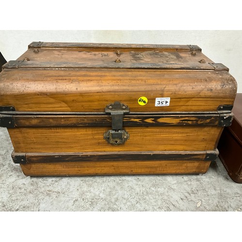 357 - VCICTORIAN TIN CHEST AND VINTAGE CASE