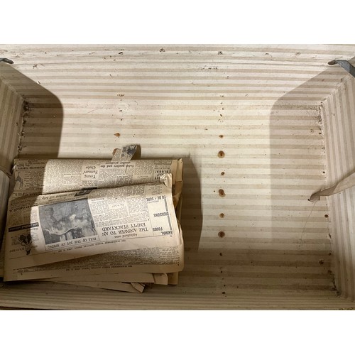 368 - 2 WOODEN BANDED VINTAGE STEAMER TRUNKS