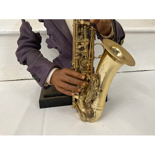 6 - CERAMIC SAXOPHONE FIGURE SIGN TO BACK