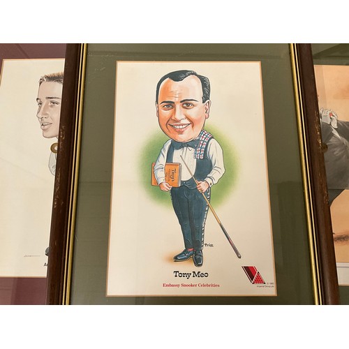 7 - COLLECTION OF SNOOKER RELATED FRAMED PICTURES 22”X17”