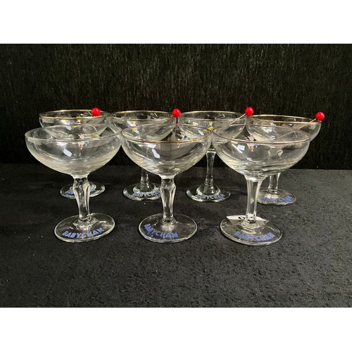 10 - 7 VINTAGE BABYCHAM GLASSES