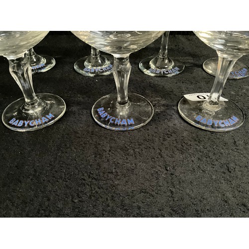 10 - 7 VINTAGE BABYCHAM GLASSES