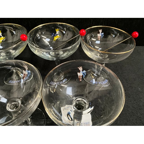 10 - 7 VINTAGE BABYCHAM GLASSES