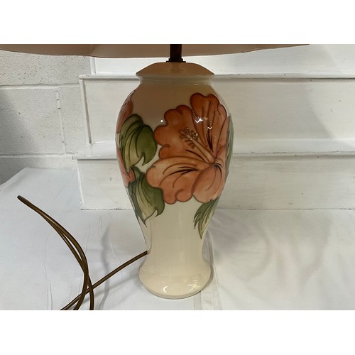 11 - MOORCROFT TABLE LAMP COMPLETE WITH SHADE H27.5”