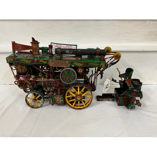 14 - FOLK ART / STEAM PUNK TRACTION ENGINE WITH  COAL BOX  