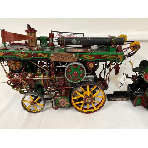 14 - FOLK ART / STEAM PUNK TRACTION ENGINE WITH  COAL BOX  