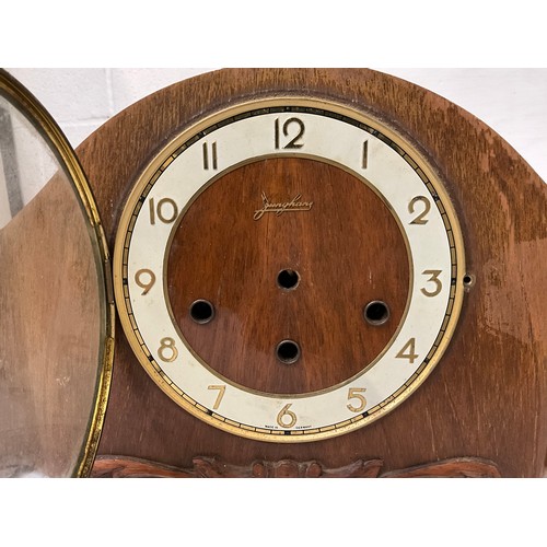 25 - VINTAGE ART DECO WALNUT VENEERED SMITHS ELECTRIC MANTLE CLOCK A/F AND ONE OTHER A/F