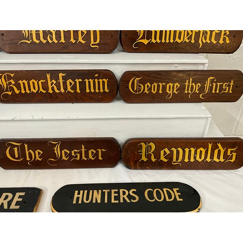 28 - QTY OF OAK NAME WALL PLAQUES