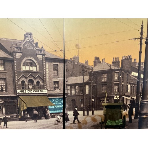 31 - CANVAS PICTURE OF MANCHESTER NEW ROAD MIDDLETON IN 3 PARTS 40”X90”