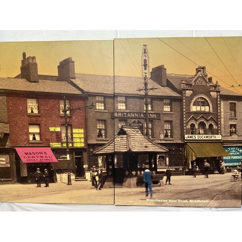 31 - CANVAS PICTURE OF MANCHESTER NEW ROAD MIDDLETON IN 3 PARTS 40”X90”