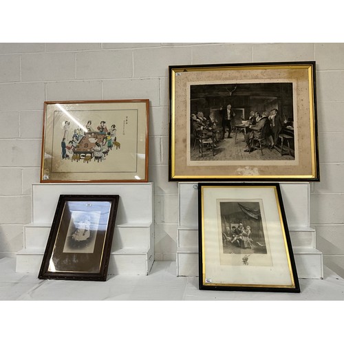 34 - QTY OF VINTAGE FRAMED PICTURES AND PRINTS 35”X42”