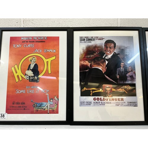 38 - 7 FRAMED FILM ADVERTISING POSTERS 17”X13”