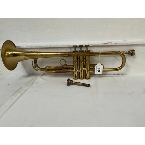 41 - VINTAGE CORTON BRASS TRUMPET WITH SPARE MOUTH PIECE