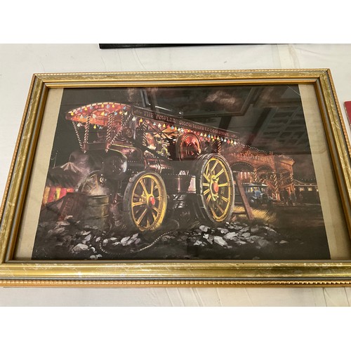 43 - QTY OF STEAM ENGINE RELATED ITEMS - MOSTLY PICTURES ETC 25”X18”