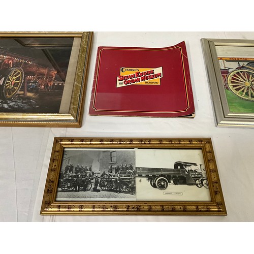 43 - QTY OF STEAM ENGINE RELATED ITEMS - MOSTLY PICTURES ETC 25”X18”