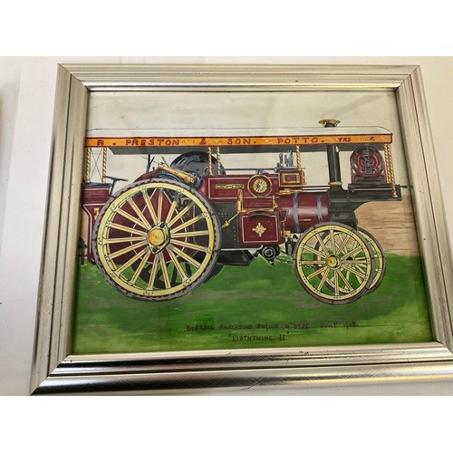 43 - QTY OF STEAM ENGINE RELATED ITEMS - MOSTLY PICTURES ETC 25”X18”